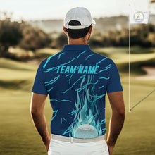 Load image into Gallery viewer, Golf Balls Blue Flame Pattern Womens Golf Polo Shirts Matching Golf Outfits For Men NBT748