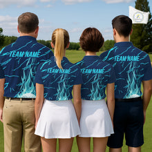 Load image into Gallery viewer, Matching golf outfits for men and women – blue flame golf balls polo shirt