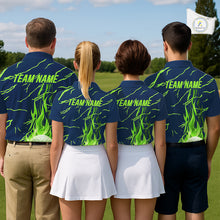 Load image into Gallery viewer, Golf Balls Green Flame Pattern Womens Golf Polo Shirts Matching Golf Outfits For Men NBT749
