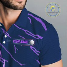 Load image into Gallery viewer, Golf Balls Purple Flame Pattern Womens Golf Polo Shirts Matching Golf Outfits For Men NBT750