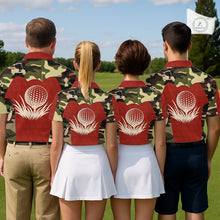 Load image into Gallery viewer, Red Camo Mens Golf Polo Shirts Custom Golf Outfit For Mens, Team Golf Shirts NBT633