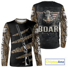 Load image into Gallery viewer, Beautiful Wild Boar Hunting 3D Print Camouflage Shirts with Rifle, Boar Hunting Clothes NBT142