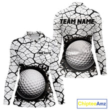 Load image into Gallery viewer, Golf Ball Breaking Polo Shirt, Black And White Cracking Pattern Polo Shirt, Best Golf Gift For Women NBT542