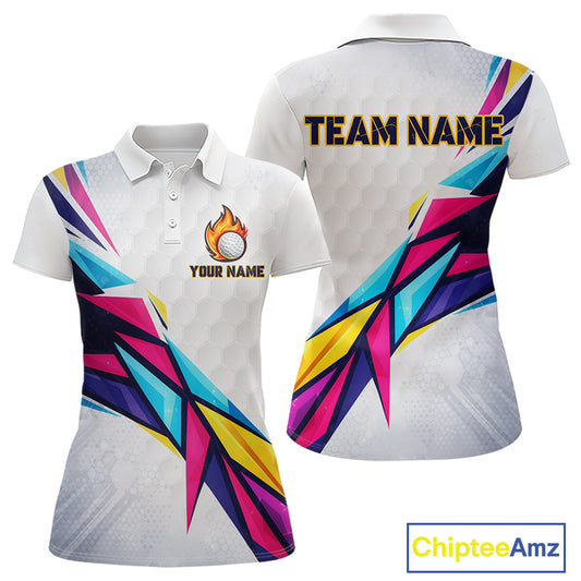 Womens Golf Polo Shirts Custom Name Golf Shirts For Women, White Golf Shirts, Gift For Golf Lovers NBT549