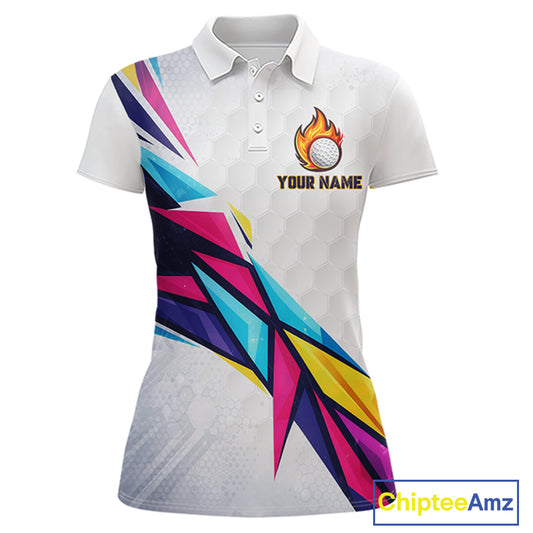 Womens Golf Polo Shirts Custom Name Golf Shirts For Women, White Golf Shirts, Gift For Golf Lovers NBT549