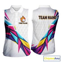 Load image into Gallery viewer, Womens Sleeveless Golf Polo Shirts Custom Name Golf Shirts For Women, White Golf Shirts, Gift For Golf Lovers NBT549