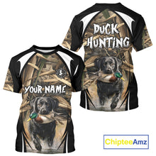 Load image into Gallery viewer, Duck Hunting with Black Lab Camo 3D All Over Printed Shirts, Camouflage Duck Hunting Clothing NBT206
