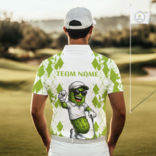 Load image into Gallery viewer, Funny Pickles Mens Golf Polo Shirt, Matching Golf Polo, Argyle Pattern Golf Shirts For Mens NBT611