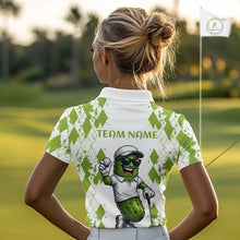 Load image into Gallery viewer, Funny Pickles Womens Golf Polo Shirt, Matching Golf Polo, Argyle Pattern Golf Shirts For Ladies NBT611