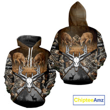Load image into Gallery viewer, Whitetail Deer Hunting Custom Name Camo Shirt, Deer Hunting Clothing, Camouflage Deer Shirts NBT281