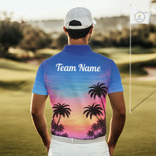 Load image into Gallery viewer, Custom Palm Tree Polo Golf Shirts For Men, Hawaii Tropical Personalized Polo Shirts, Golf Gifts NBT543