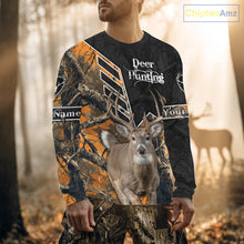 Load image into Gallery viewer, Whitetail Deer Hunting Camo Custom Name 3D Prints Shirts for Men, Hunting Gifts NBT182