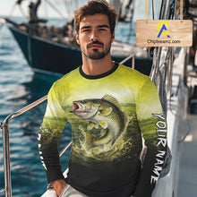 Load image into Gallery viewer, Yellow Walleye Fishing UV Protection Long Sleeve Fishing Shirts, Custom Walleye Fishing Shirts NBT400