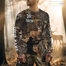 Load image into Gallery viewer, Personalized Whitetail Deer Hunting Brown Camo with Hunter 3D Print Custom Name Shirts, Hunting Gift NBT269