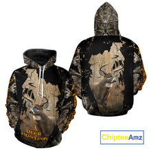 Load image into Gallery viewer, Personalized Deer Hunting 3D All Over Printed Hoodie Brown Camo, Hunting Gift NBT306