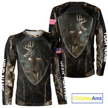 Load image into Gallery viewer, Whitetail Deer Hunting Camo US Flag 3D All Over Printed Shirts, Best Deer Hunting Gifts for Men NBT222