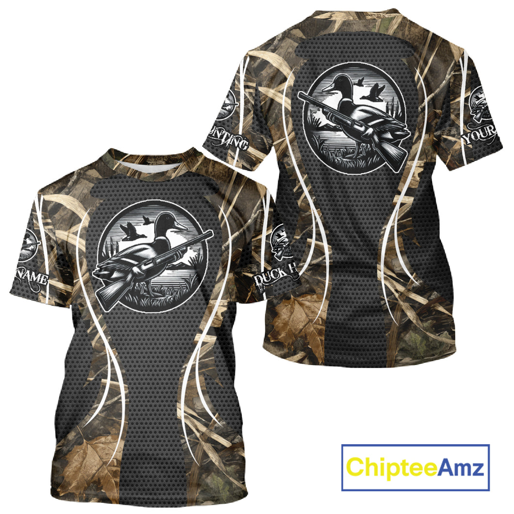 Personalized Duck Hunting Grass Camouflage All Over Printing Shirts, Duck Hunting Clothing, Hunting Gifts NBT240