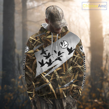 Load image into Gallery viewer, Duck Hunting Mallard Duck Waterfowl Custom Name 3D All Over Print Shirt, Hunting Gifts for Men NBT295