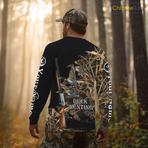 Camouflage Duck Hunting Custom Name 3D All Over Printing Shirts, Duck Hunting Gifts NBT159