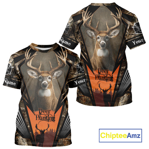 Deer Hunting Camo Customize Name 3D All Over Printed Shirts Personalized gift For Men NBT163