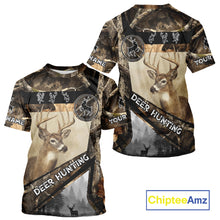 Load image into Gallery viewer, Beautiful Whitetail Deer Hunting Forest Camo 3D Custom Name Shirts for Men, Deer Hunting Gifts NBT259