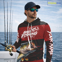 Load image into Gallery viewer, Personalized Bass Long Sleeve Fishing Shirts UV Protection, Bass Fishing Shirts For Men NBT435