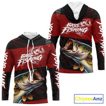 Load image into Gallery viewer, Personalized Bass Long Sleeve Fishing Shirts UV Protection, Bass Fishing Shirts For Men NBT435