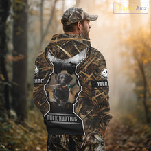 Load image into Gallery viewer, Custom Mallard Duck Black Lab Retriever Hunting Camo 3D Printed Custom Name Shirts, Hunting Gifts NBT189
