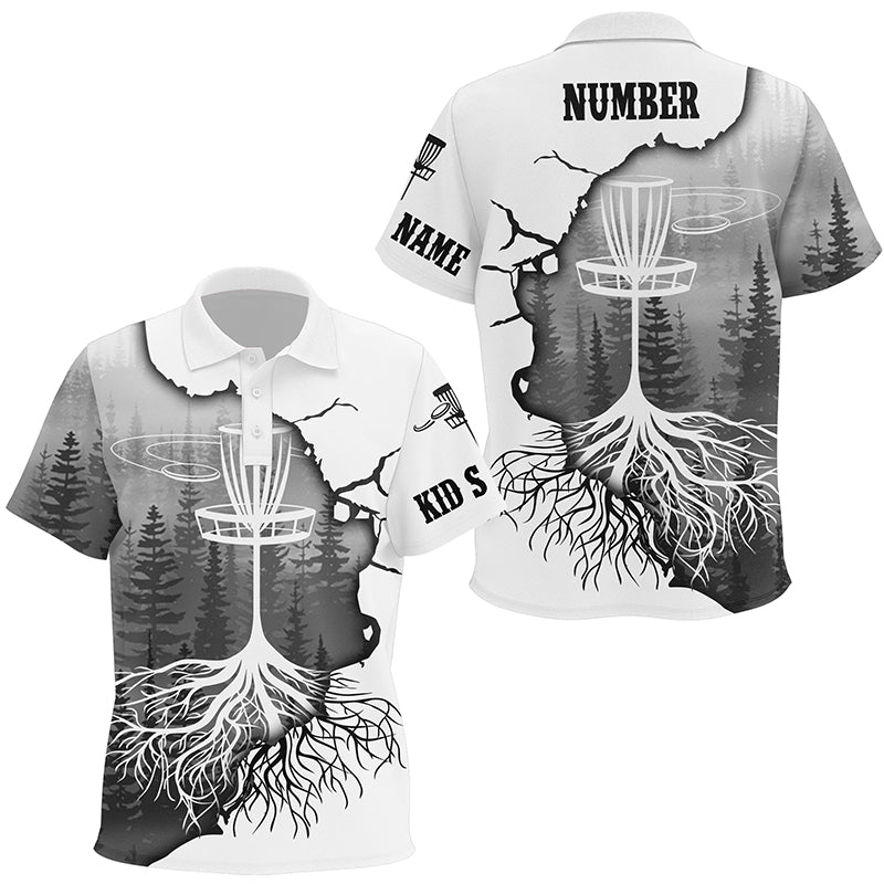 Black Forest Kids Disc Golf Polo Shirt Personalized Disc Golf Tops For Kid Disc Golf Basket Shirt LDT1033