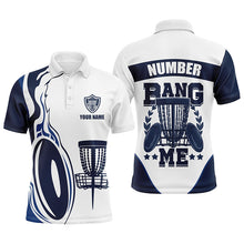 Load image into Gallery viewer, Bang Me Mens Disc Golf Shirts Navy &amp; White Custom Polo Shirt For Mens Disc Golf Gifts LDT0507