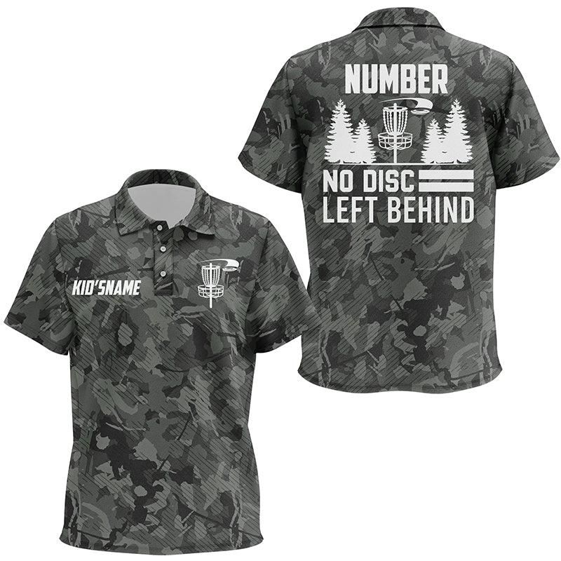 Retro Grey Camo Disc Golf Kids Polo Shirts Custom Camouflage Disc Golf Shirts For Kid Golf Gifts LDT0522