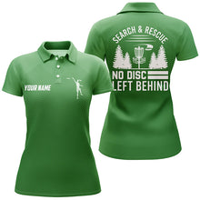 Load image into Gallery viewer, Search &amp; Rescue Green Geometric Womens Disc Golf Polo Shirt Custom Disc Golf Shirts For Women LDT1070
