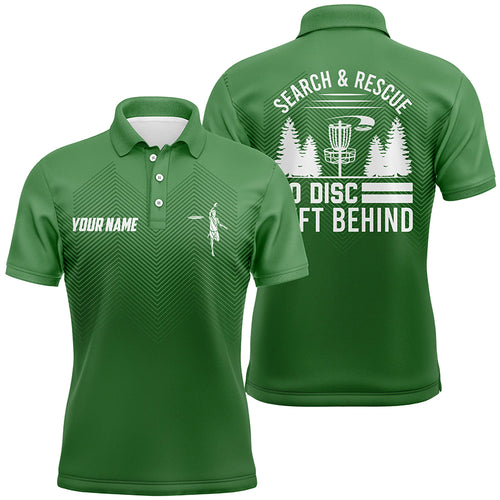 Search & Rescue Green Geometric Mens Disc Golf Polo Shirts Custom Disc Golf Shirts For Men Golf gifts LDT1070