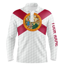 Load image into Gallery viewer, Florida Flag Personalized Golf Pattern Mens Polo Shirts Patriotic Golf Shirts For Men, Golf Gifts LDT0276