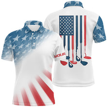Load image into Gallery viewer, Gradient American Flag Mens Golf Polo Shirts Patriotic Usa Golf Shirts For Men Cool Golf Gifts LDT0278