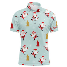 Load image into Gallery viewer, Christmas Pattern With Christmas Tree And Santa Mens Golf Polo Shirts Funny Golf Shirts For Men LDT0613