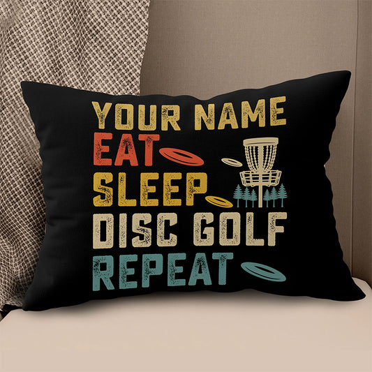 Eat Sleep Disc Golf Repeat Custom Pillow Personalized Disc Golf Gifts LDT1136