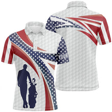 Load image into Gallery viewer, American Flag Golf Pattern Mens Polo Shirts Custom Patriotic Golf Shirts For Men Golf Gifts LDT0414