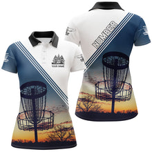 Load image into Gallery viewer, Sunset Personalized Disc Golf Polo Shirt Custom Disc Golf Shirts For Women Disc Golf Basket LDT0947