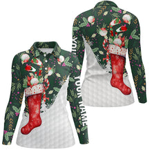 Load image into Gallery viewer, Christmas Sock With Golf Balls Womens Golf Tops Christmas Golf Shirts For Women Golf Gifts LDT0475