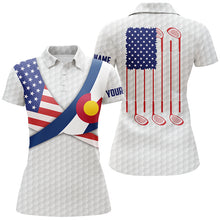 Load image into Gallery viewer, Colorado Flag White Golf Pattern Womens Polo Shirt Patriotic Golf Shirts For Women Golf Gifts LDT0784