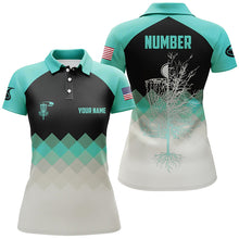 Load image into Gallery viewer, Turquoise Womens Disc Golf Polo Shirt Personalized Disc Golf Shirts For Women Golf Gifts LDT1015