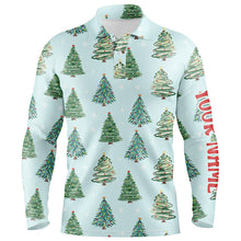 Load image into Gallery viewer, Watercolor Christmas Trees Seamless Pattern Mens Golf Polo Shirts Funny Golf Tops For Men LDT0834