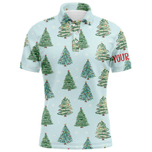 Load image into Gallery viewer, Watercolor Christmas Trees Seamless Pattern Mens Golf Polo Shirts Funny Golf Tops For Men LDT0834