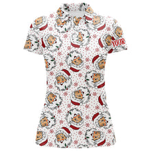 Load image into Gallery viewer, Vintage Cartoon Santa Claus With Snow Christmas Golf Polo Shirt Custom Cute Womens Golf Tops LDT0835