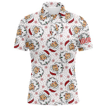 Load image into Gallery viewer, Vintage Cartoon Santa Claus With Snow Christmas Mens Golf Polo Shirt Custom Cute Mens Golf Tops LDT0835