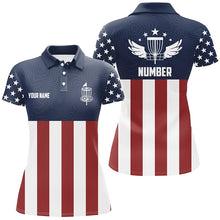 Load image into Gallery viewer, American Flag Golf Course Disc Golf Polo Shirts Custom Patriotic Disc Golf Shirts For Women LDT0521