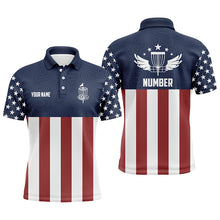 Load image into Gallery viewer, American Flag Golf Course Mens Disc Golf Polo Shirts Custom Patriotic Disc Golf Shirts For Men LDT0521
