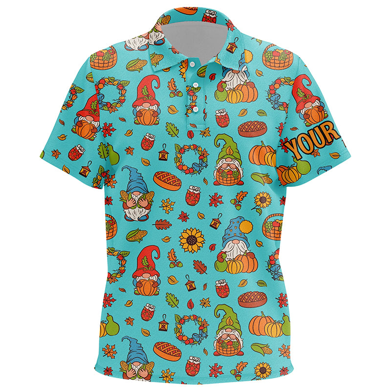 Autumn Gnomes Thanksgiving Golf Kids Polo Shirt Custom Funny Golf Shirts For Kid Golfing Gifts LDT0843