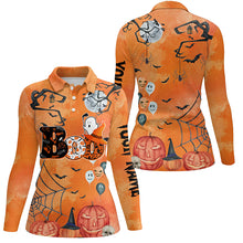 Load image into Gallery viewer, Boo Halloween Seamless Orange Golf Polo Shirt Custom Funny Golf Shirts For Women Golf Gifts LDT0550